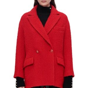 Maje Giloge Red Tweed Blazer Size US 8